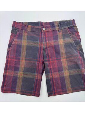 Lululemon Mens Plaid Pattern Shorts With Belt Loops & Back Pockets Multicolor Si